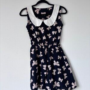 Black Dress with Beige Bowties in XS to S